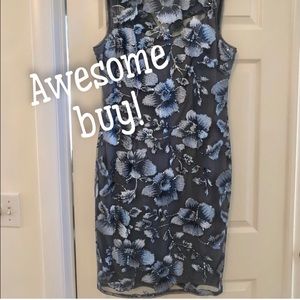 👗ADRIANNA PAPPEL HAND BEADED SHEATH DRESS (Size 16)